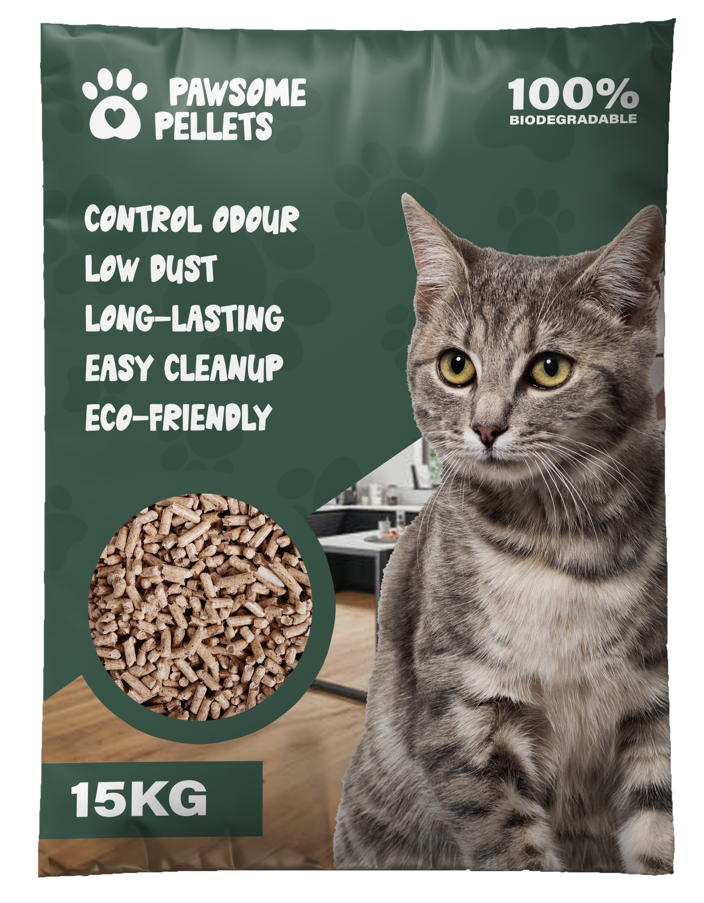 15kg Wood Pellet Cat Litter